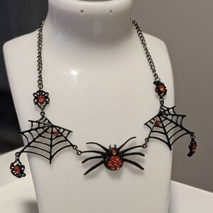 Spider Web Choker Necklace with Sparkling Accents